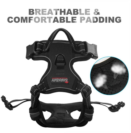BARKBAY No Pull Dog Harness Front Clip Heavy Duty Reflective Easy Control Handle for Large Dog Walking(Black,L)7