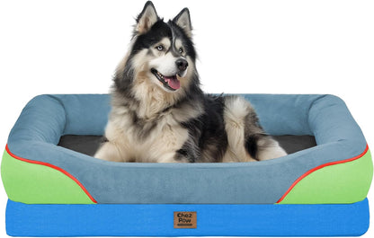 Chez Paw Waterproof Orthopedic XL Dog Bed for Large and Extra Large Dogs | Egg Crate Foam, 4-Sided Bolster Support, Waterproof Liner, Non-Slip Bottom, Machine Washable Cover, 42 X 30 Inch19