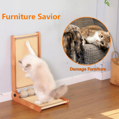 Cat Scratcher, 23.6 Inch L Shape Foldable Cat Scratching Post Pads Wall and Couch Mounted, Easy Install Cat Scratching Woodboard Toy for Indoor Cats, Large Size4
