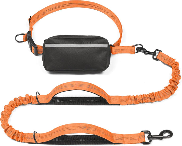 Iyoshop Hands Free Dog Leash with Zipper Pouch, Dual Padded Handles and Durable Bungee for Walking, Jogging and Running Your Dog (Large, 25-120 Lbs, Black)35
