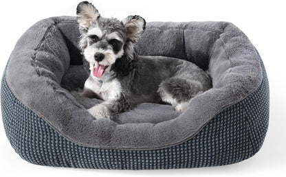 INVENHO Medium Dog Beds for Medium Dogs Washable, Rectangle Dog Bed Medium Size Dog, Orthopedic Dog Bed, Warming Soft Calming Sleeping Puppy Bed Durable Pet Bed with Anti-Slip Bottom M(30"X24"X9")19