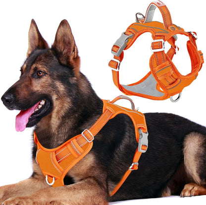 BARKBAY Dog Harness No Pull with ID Tag Pocket - Heavy Duty, Reflective, Easy Control for Large Dogs(Blue,L)41