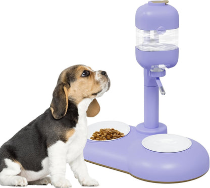 Pet Bowls with Weaning Bottles,3 in 1 Height Adjustable Water Dispenser for Dogs,15°Tilted Food Bowls for Small Dogs,Puppy Feeding,Pet Food Bowls for Cats,Rabbits,Ferrets8