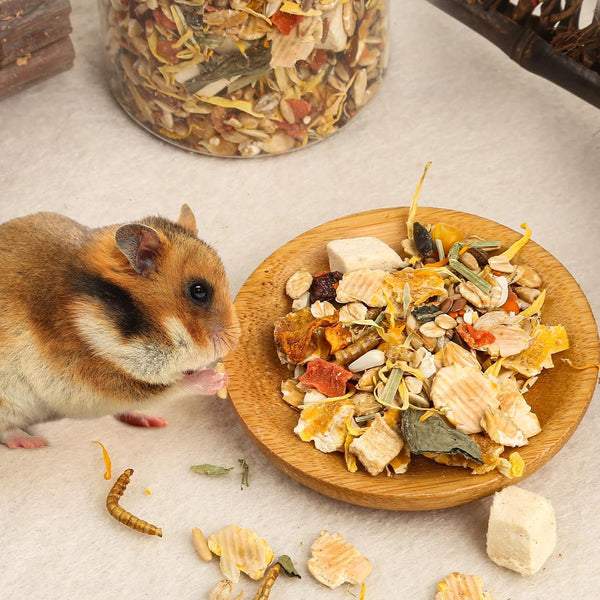 Abizoo Hamster & Gerbil Treat, Natural Health, Gourmet Hamster and Gerbil Food for Small Animals with Seeds, and Grains,Vitamin-Nutrient Fortified5