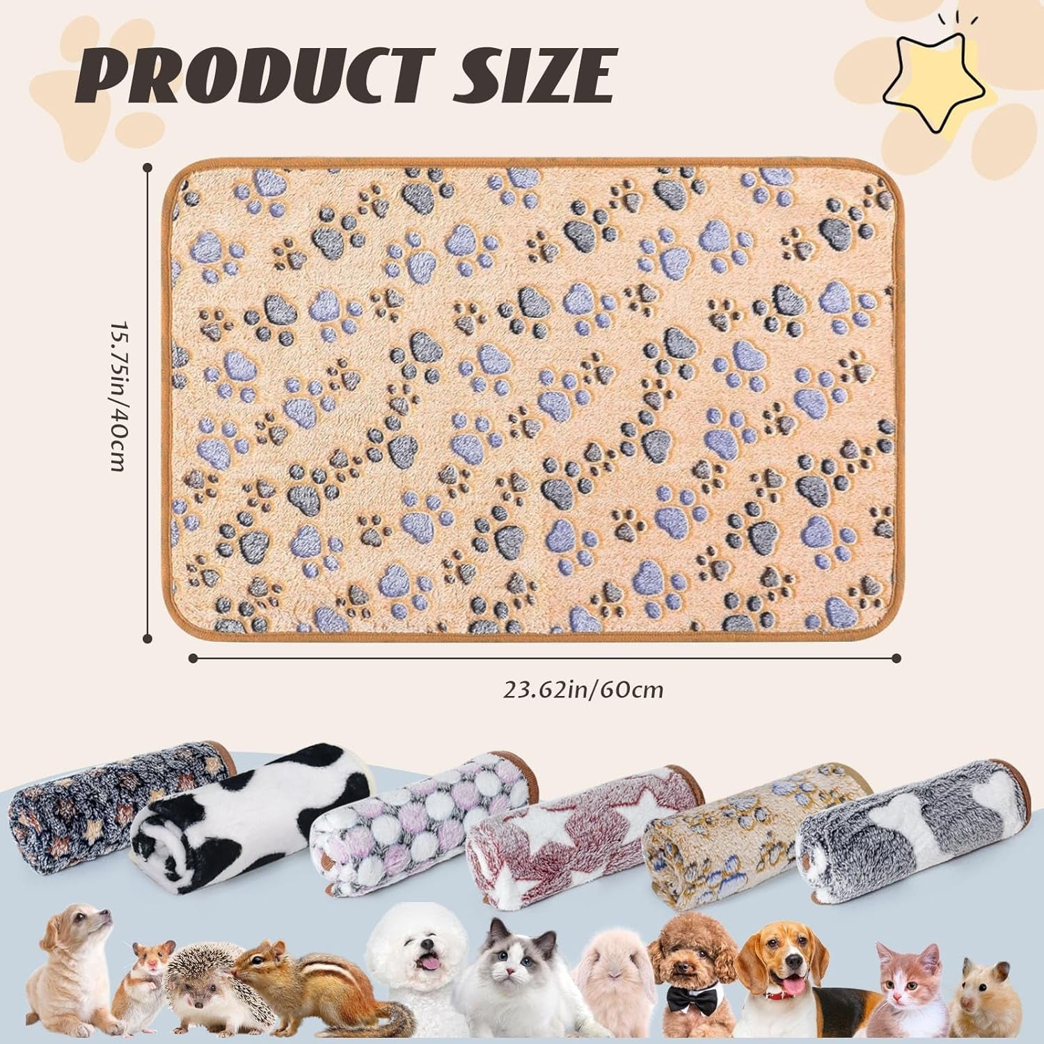yedsintu-6-pcs-absorbent-guinea-pig-blankets-washable-small-animal-fleece-bedding-cage-liners-reusable-pet-pee-pad-sleep-mat-pad-cover-for-hamster-ferret-rabbit-chinchilla-hedgehog-16x24