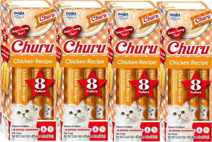 INABA Churu Lickable Purée Natural Cat Treats Gift Box - Chicken Recipe, 8 Tube Gift Box12
