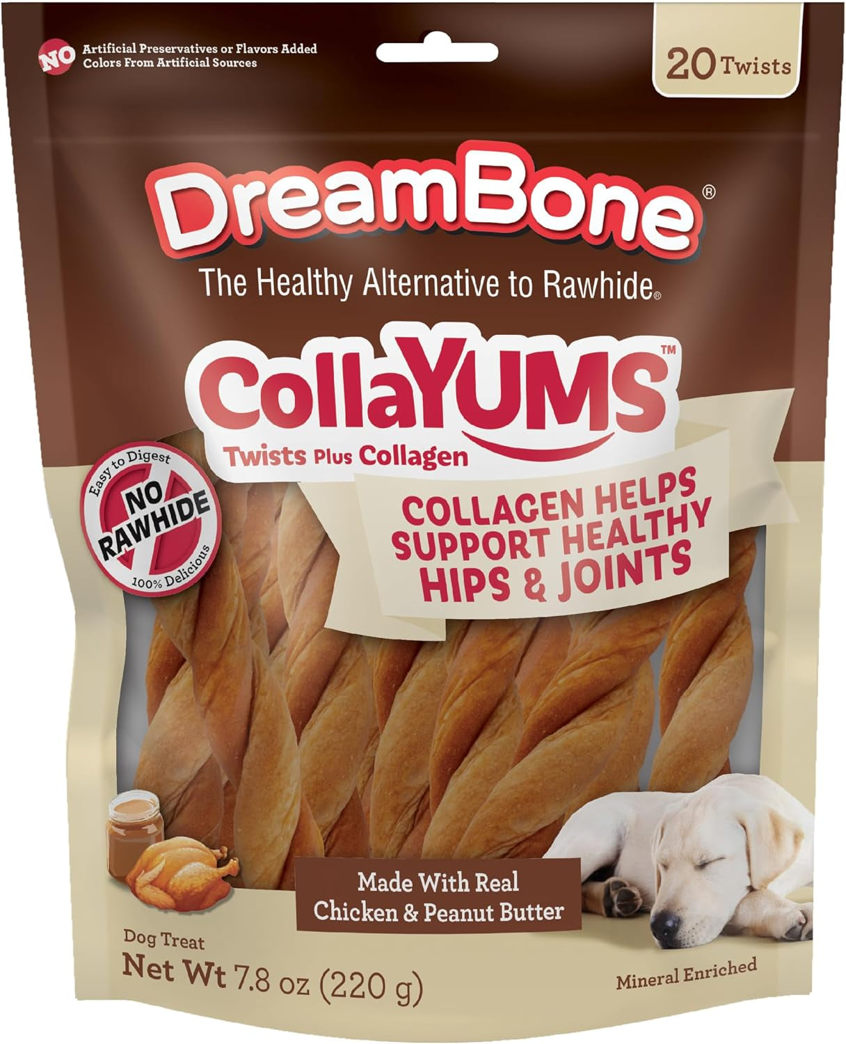 dreambone-collayums-twists-plus-collagen-chews-for-dogs-10-count-treat-your-dog-to-rawhide-free-chews-made-with-chicken-vegetables-and-peanut-butter