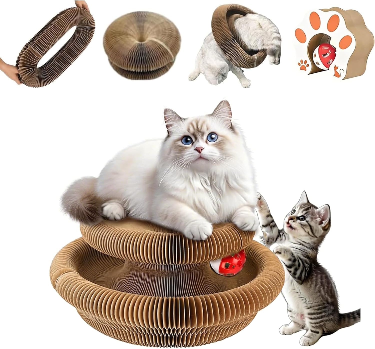 kitty-curls-cat-toy-foldable-magic-organ-cat-toy-magic-organ-cat-scratcher-board-foldable-recyclable-cat-accordion-toy-for-indoor-cat-playing-interactive-scratch-pad-with-toy-ball