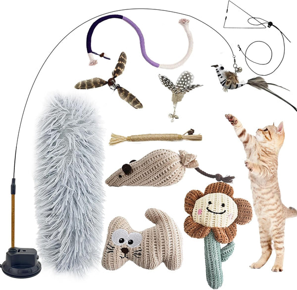 7-In-1 Kitten Toys for Indoor Cats with Washable Adhesive Suction Cup, Hanging Interactive Cat Toys, Silvervine Stick and Sisal Chew Rope Catnip Teething Toy for Bored Kitten1