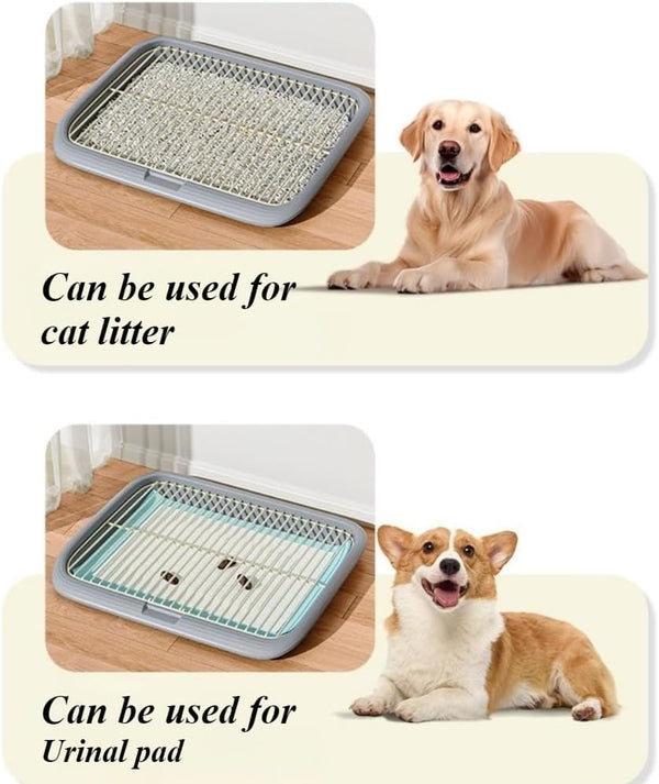 Dog Potty Tray Indoor Pet Pee Pad Holder for Small & Medium Dogs, Puppy Training Pad Holder, Pet Toilet Litter Box, Dog Bathroom Tray, Housebreaking Potty Supplies 17.72''Lx12.99''Wx1.97''H(Green)7