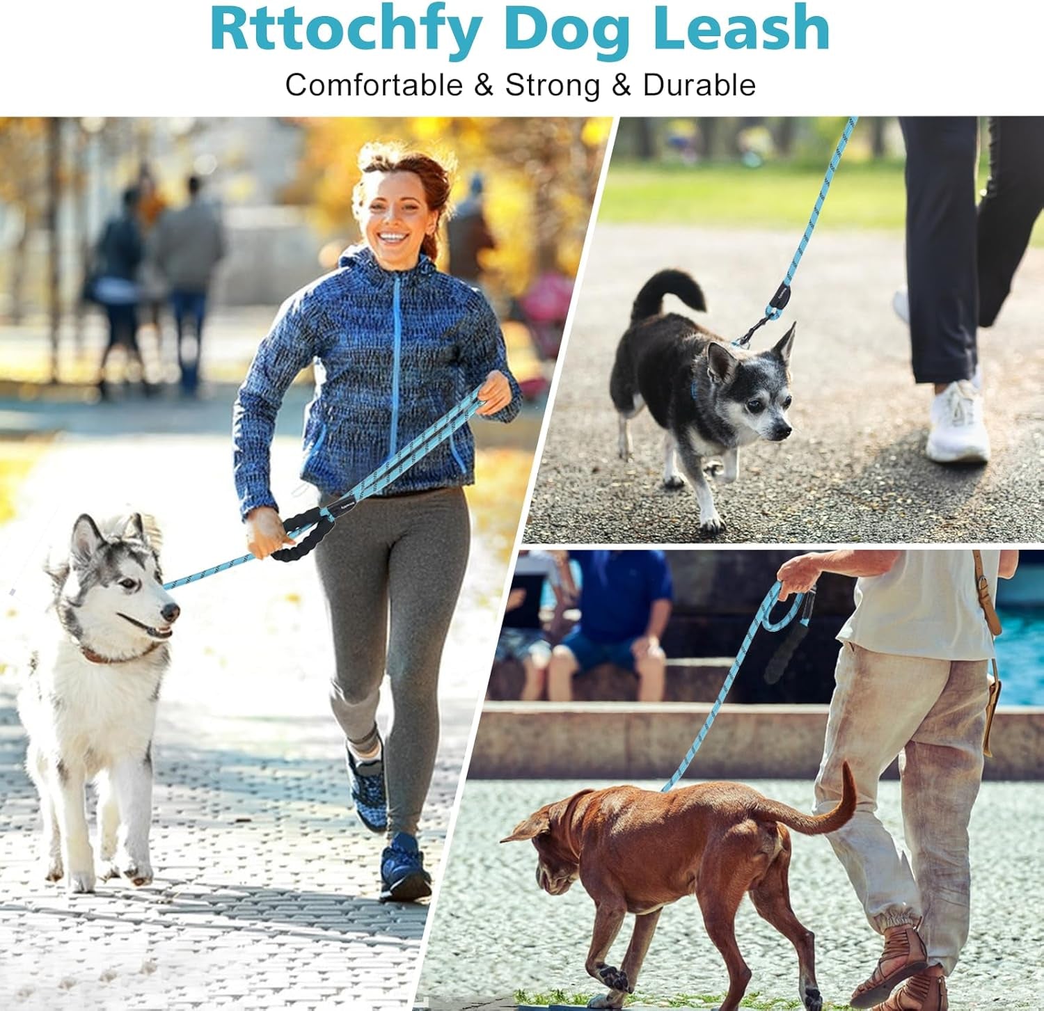 rttochfy-rope-dog-leash-2-4-5-6-8-10-ft-with-comfortable-padded-handle-and-highly-reflective-threads-for-small-medium-and-large-dogs-heavy-duty-1-2-5-ft-blue
