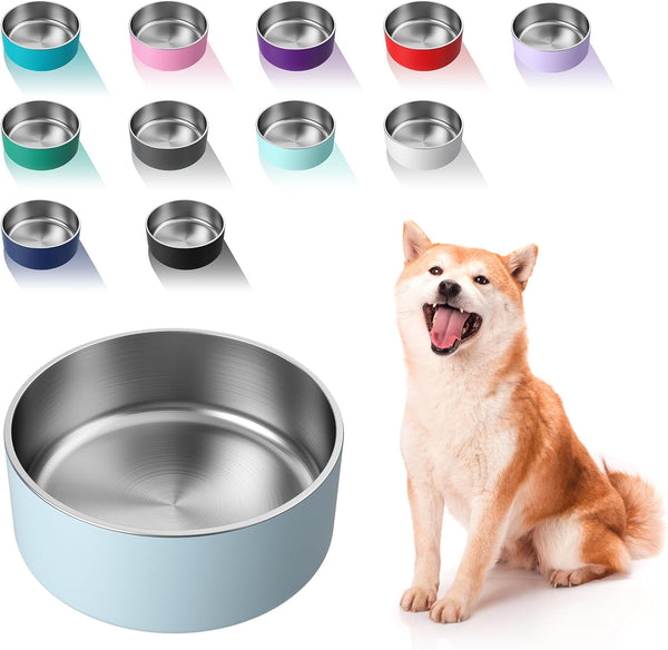 WENBOKMIN Dog Bowl, Stainless Steel Food and Water Bowl, 40Oz, Blue | Non Slip Quiet Bottom, Easy to Clean, Dishwasher Safe13