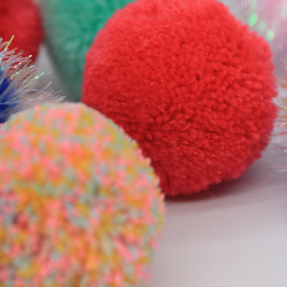 14-Pack Cat Toys Balls - No Bells Quiet Interactive Toys, Soft Pom Poms & Sparkle Balls for Kittens & Adult Cats, Safe for Batting Chasing (7 Sparkle Fuzzy Balls+ 7 Yarn Balls)8
