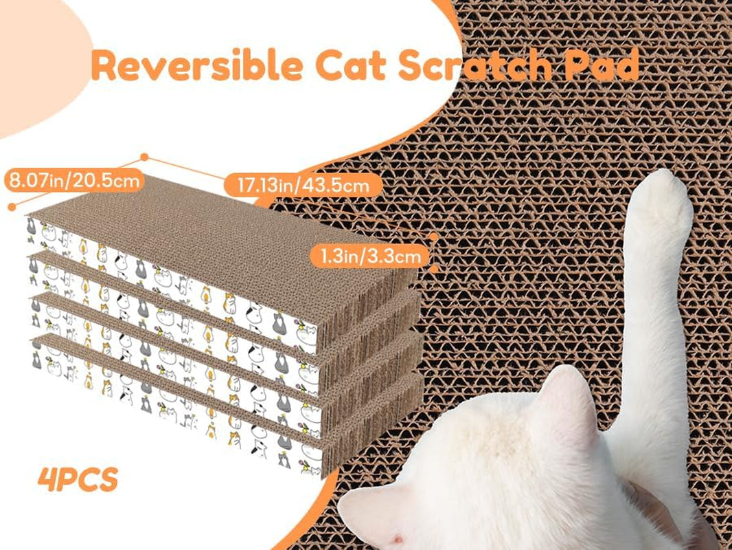 patiencet-cat-scratch-pad-with-box-4-pack-cardboard-cat-scratcher-lounge-bed-for-indoor-cats-reversible-corrugated-scratching-board-refill-with-catnip