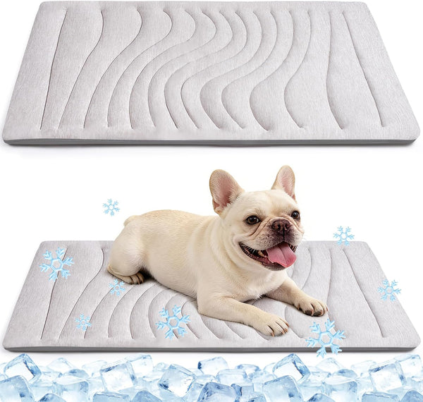 Dog Cooling Mat, 36"X23" Reversible Cooling Pad for Dogs Cats, Pressure Activated Pet Cooling Mat Indoor Outdoor, Scratch-Resistant & Machine Washable, Summer Dog Blanket, Grey1