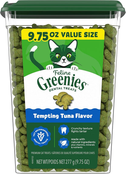 Greenies Feline Natural Dental Cat Treats, Tempting Tuna Flavor, 9.75 Oz | #1 Veterinarian-Recommended, 36% Less Tartar in 28 Days, Cleans to Gumline, Crunchy Texture, Natural Ingredients1