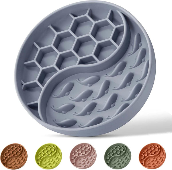 Slow Feeder Dog Bowls, Silicone Pet Food Bowls with Suction Cups, Non-Slip Dog Feeding Slow down Pet Eating Speed for Fast Eaters, Anxiety Relief & Fun Added (Pink)9