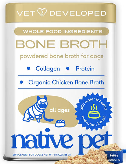 Native Pet Bone Broth for Dogs - Made with Real Beef Bone Broth, Dog Food Toppers for Picky Eaters - Provides Extra Hydration & Nutrition for Joint Strength, Immunity & Heart Health-48 Scoops12
