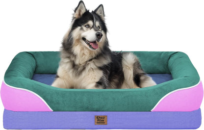 Chez Paw Waterproof Orthopedic XL Dog Bed for Large and Extra Large Dogs | Egg Crate Foam, 4-Sided Bolster Support, Waterproof Liner, Non-Slip Bottom, Machine Washable Cover, 42 X 30 Inch29