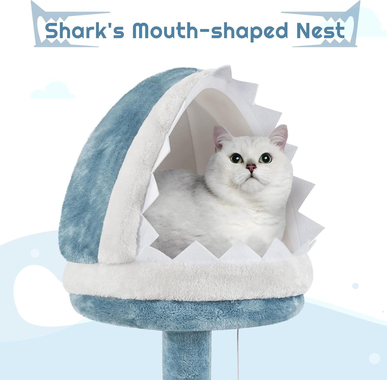 yaheetech-72-5in-shark-cat-tree-shark-mouth-bed-2-condos-blue-white-ocean-themed-design-multi-level-layout-2-wide-perches-interactive-toys-sturdy-anti-wobble-spacious-for-multi-indoor-cats