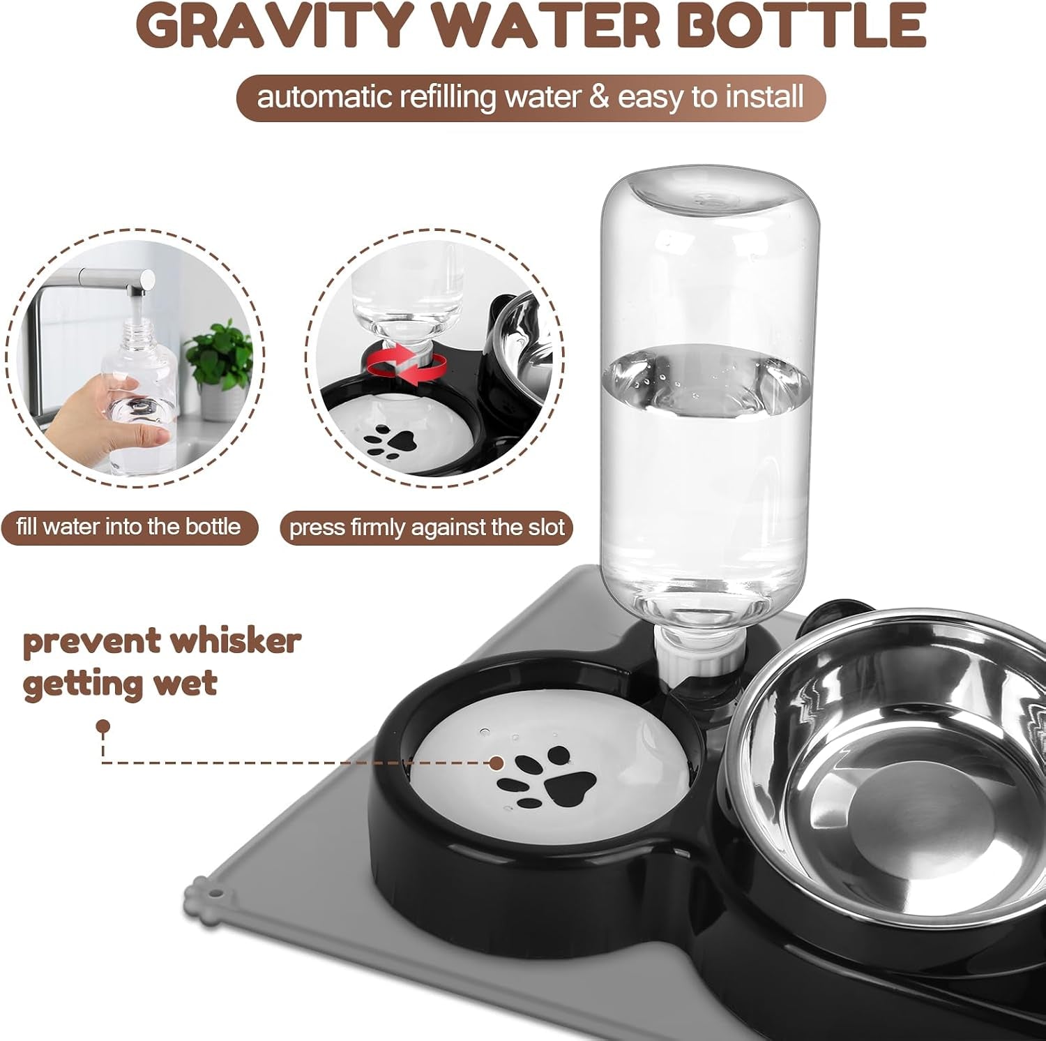 cat-food-and-water-bowl-set-stainless-steel-raised-cat-bowls-with-automatic-water-bottle-waterproof-mat-for-cats-puppies-3-in-1-pet-feeding-station-for-wet-dry-food-black