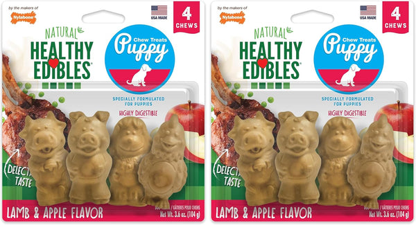 Nylabone Healthy Edibles Puppy Dog Treats, Lamb & Apple Flavor, 12 Count | Natural Puppy Treats, USA Made, Highly Digestible, Vet Recommended, Small Dog Treats for Puppies up to 25 Lbs15