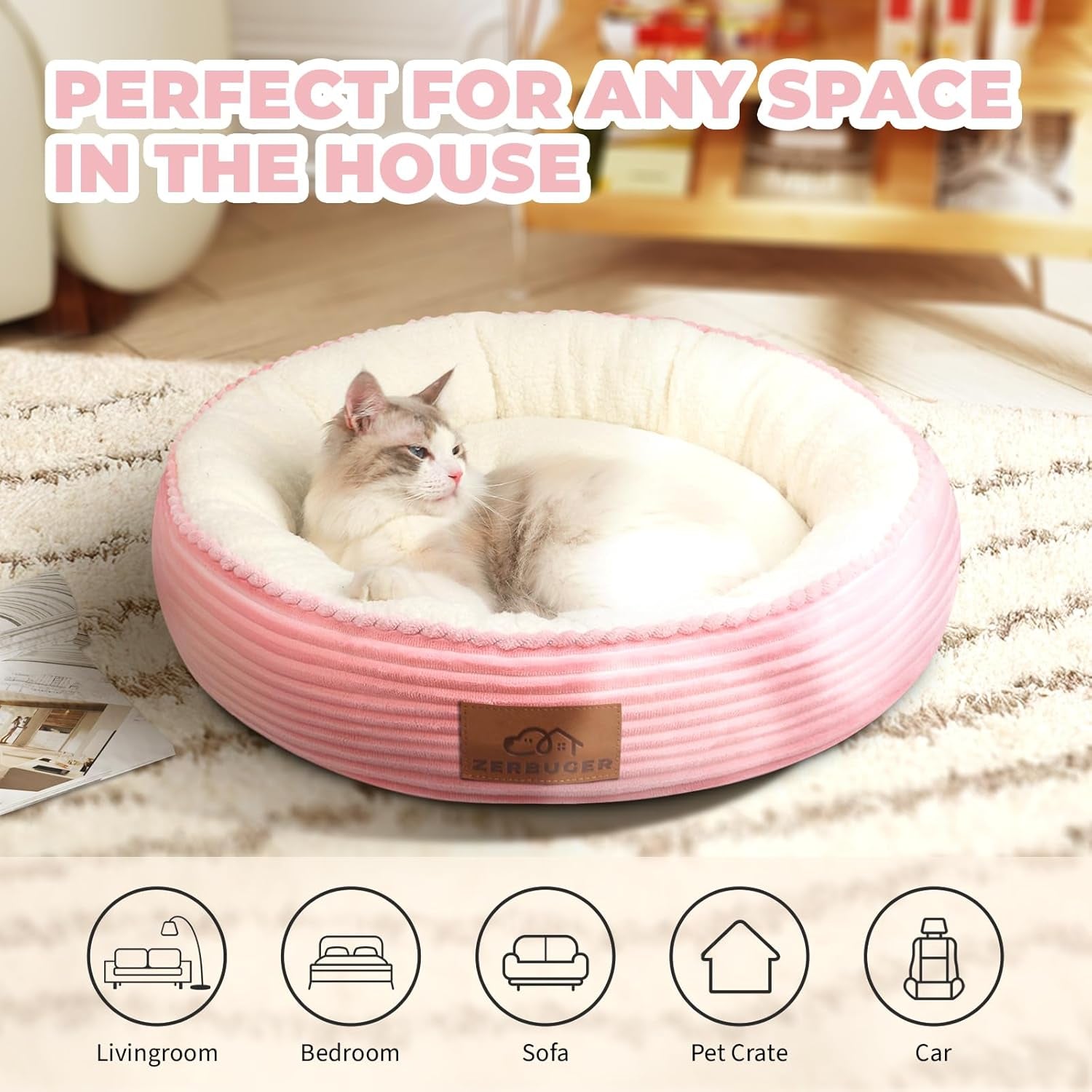 zerbuger-20in-washable-cat-beds-for-indoor-cats-round-donut-pet-bed-for-cats-small-dogs-puppy-kitten-anti-slip-bottom-calming-bed-gift-pink