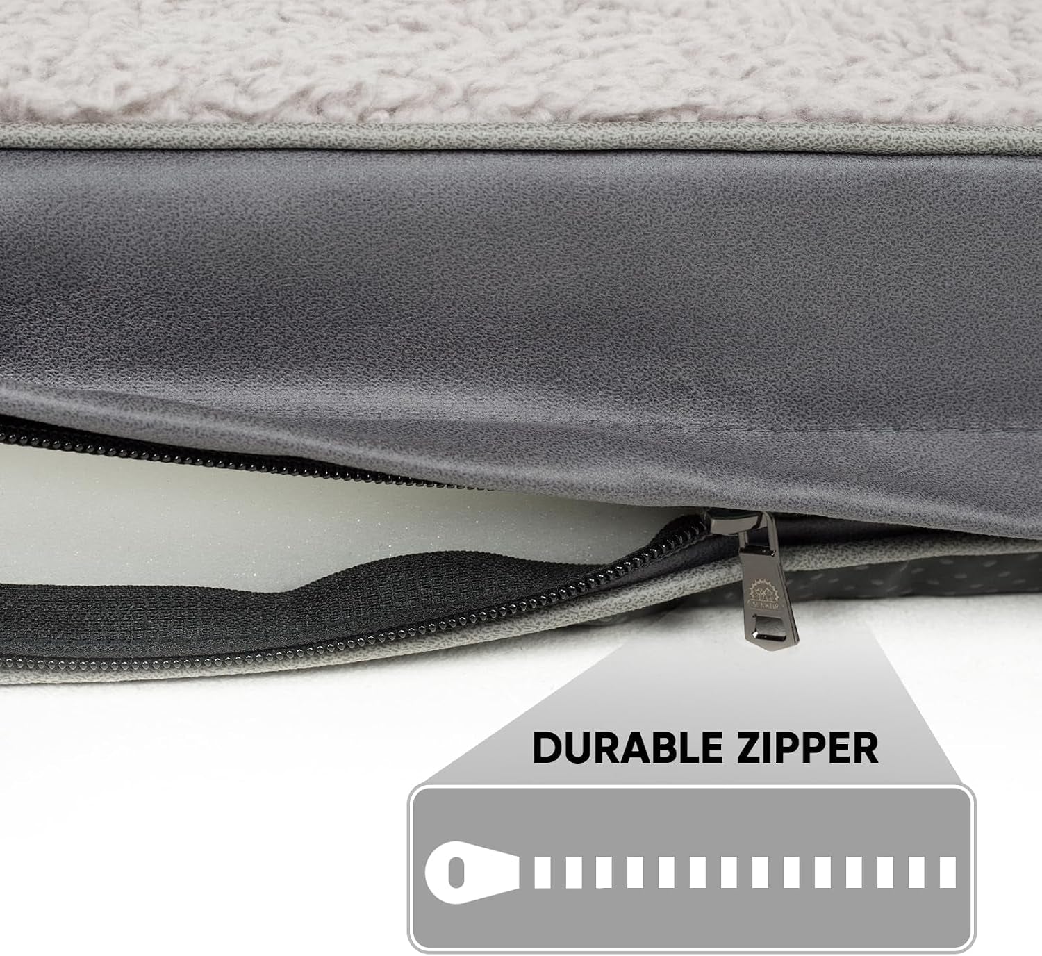 sunheir-washable-extra-large-dog-bed-covers-soft-plush-replacement-waterproof-dog-bed-liner-pet-bed-cover-with-zipper-44x32x3-inches-grey-cover-only