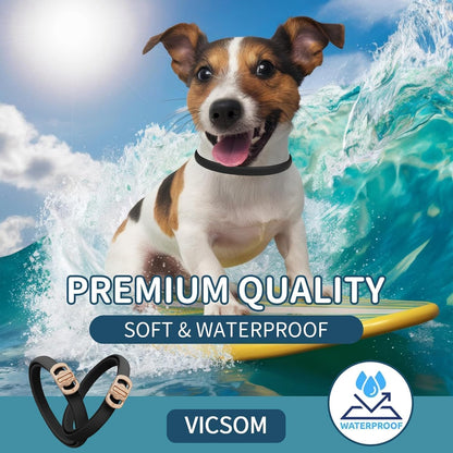 VICSOM Flea Collar for Dogs, Flea and Tick Prevention for Dogs, 4 Pack | 32 Months Flea and Tick Treatmen for Puppies and Small, Medium, Large Dogs, Waterproof Adjustable Collars, Unscented, Black5