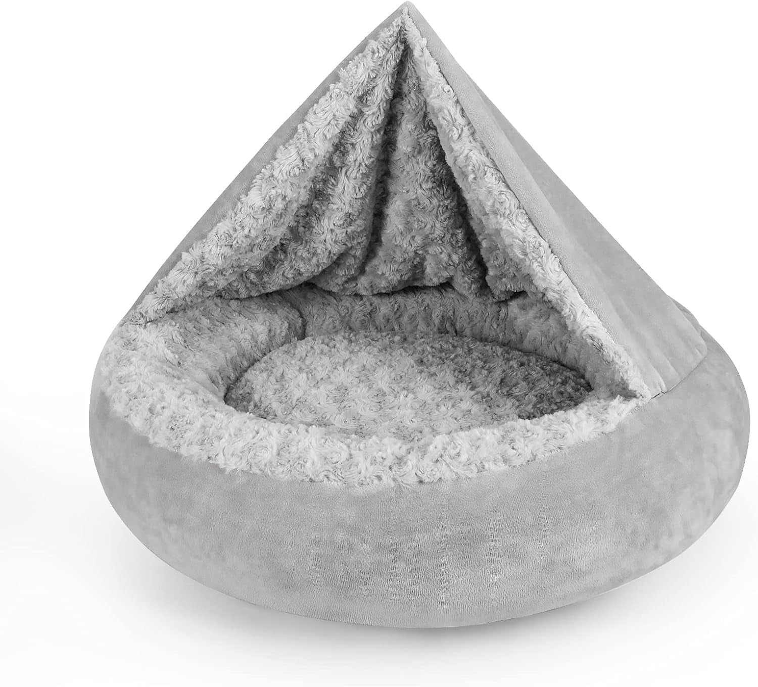 joejoy-small-dog-bed-cat-bed-with-hooded-blanket-cozy-cuddler-luxury-puppy-pet-bed-donut-round-calming-anti-anxiety-dog-burrow-cave-bed-anti-slip-bottom-and-machine-washable-23-inch