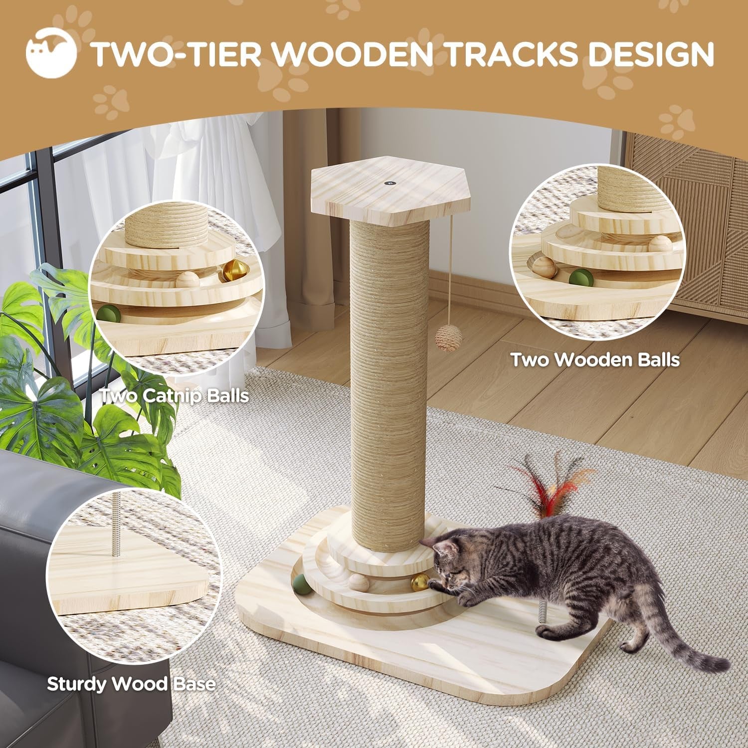 cat-scratching-post-small-scratching-post-with-vertical-scratcher-and-tracking-interactive-ball-for-kittens