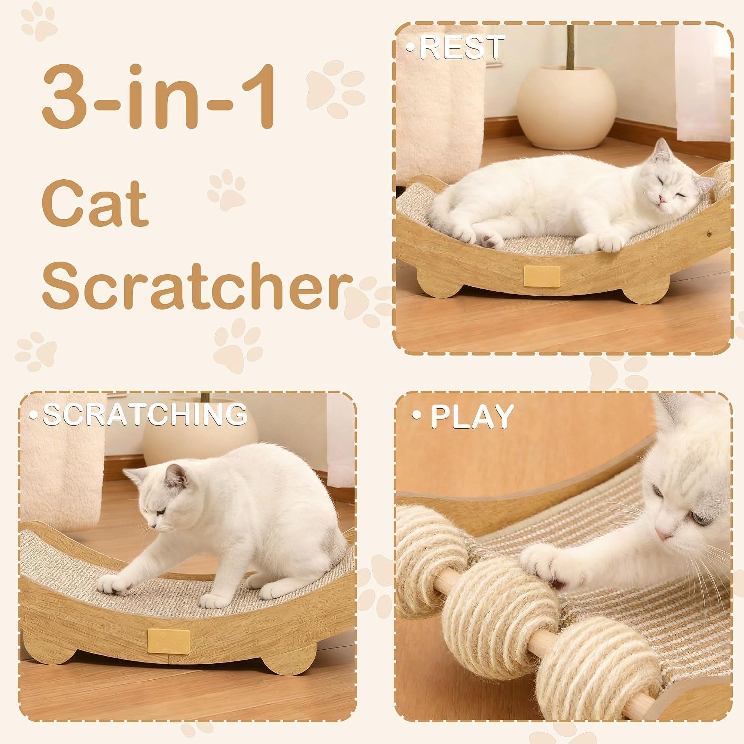 dwcn-3-in-1-large-cat-scratcher-bed-hammock-lounge-scratching-post-scratch-pad-with-3-natural-sisal-balls-furniture-protector-gift-for-indoor-cats