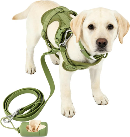 4-In-1 No Pull Dog Harness Set with Collar, Leash, Poop Bag, Adjustable, S1