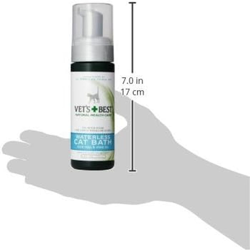 vets-best-waterless-cat-bath-dry-shampoo-no-rinse-formula-4-oz-no-rinse-dry-shampoo-veterinarian-formulated-refreshes-coat-controls-odor-gentle-grooming-for-cats-kittens