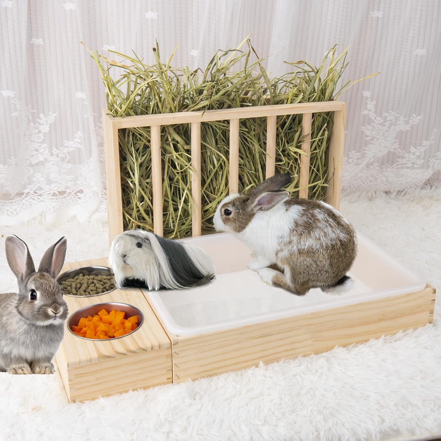 besnew-3-in-1-rabbit-hay-feeder-with-litter-box-wooden-hay-feeder-with-2-bowls-litter-box-for-guinea-pig-chinchilla-bunny-other-small-animals-large-capacity-preventing-waste