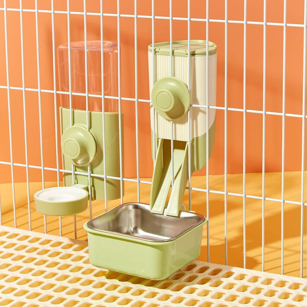 Rabbit Water Bottle, 600Ml/21Oz Hanging Water Dispenser Feeder Cage Crate Hutch Bunny Puppy Cat Chinchilla Ferret Guinea Pigs Squirrel Hedgehog (Green)9