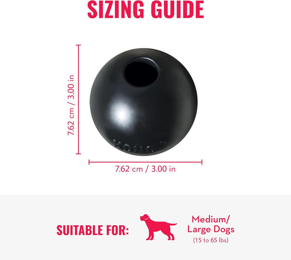 KONG Extreme Ball with Hole - Fetch Toy - Durable Dog Toy for Training, Interactive Playtime & More - Natural Extreme Rubber Ball - Black - for Medium/Large Dogs2