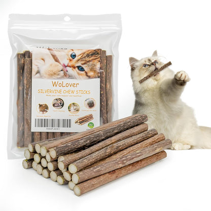 Wolover Silvervine Sticks for Cats, Natural Catnip Matatabi Chew Sticks Teeth Molar Chew Toys for Cat Kitten Kitty (At Least 12 PCS)9