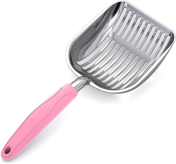 Wepet Cat Litter Scoop, Aluminum Alloy Sifter, Kitty Metal Scooper, Deep Shovel, Long Handle, Poop Sifting, Kitten Pooper Lifter, Durable, Heavy Duty, for Litter Box38