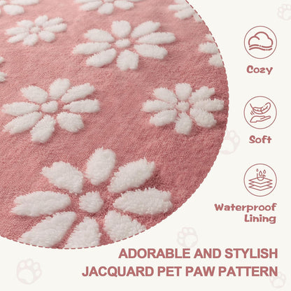 Cute Waterproof Blanket for Dog Cat or Adult, 50"X60", Pink | 3D Textured Flower Pet Blanket for Bed Couch Sofa, Soft Liquid Pee Proof Pet Furniture Protector5