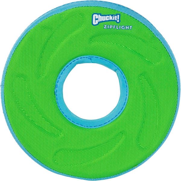 Chuckit! Amphibious Zipflight Floating and Flying Disc Dog Toy, Medium (8.5"), Assorted Colors (Orange and Blue/Green and Blue)1