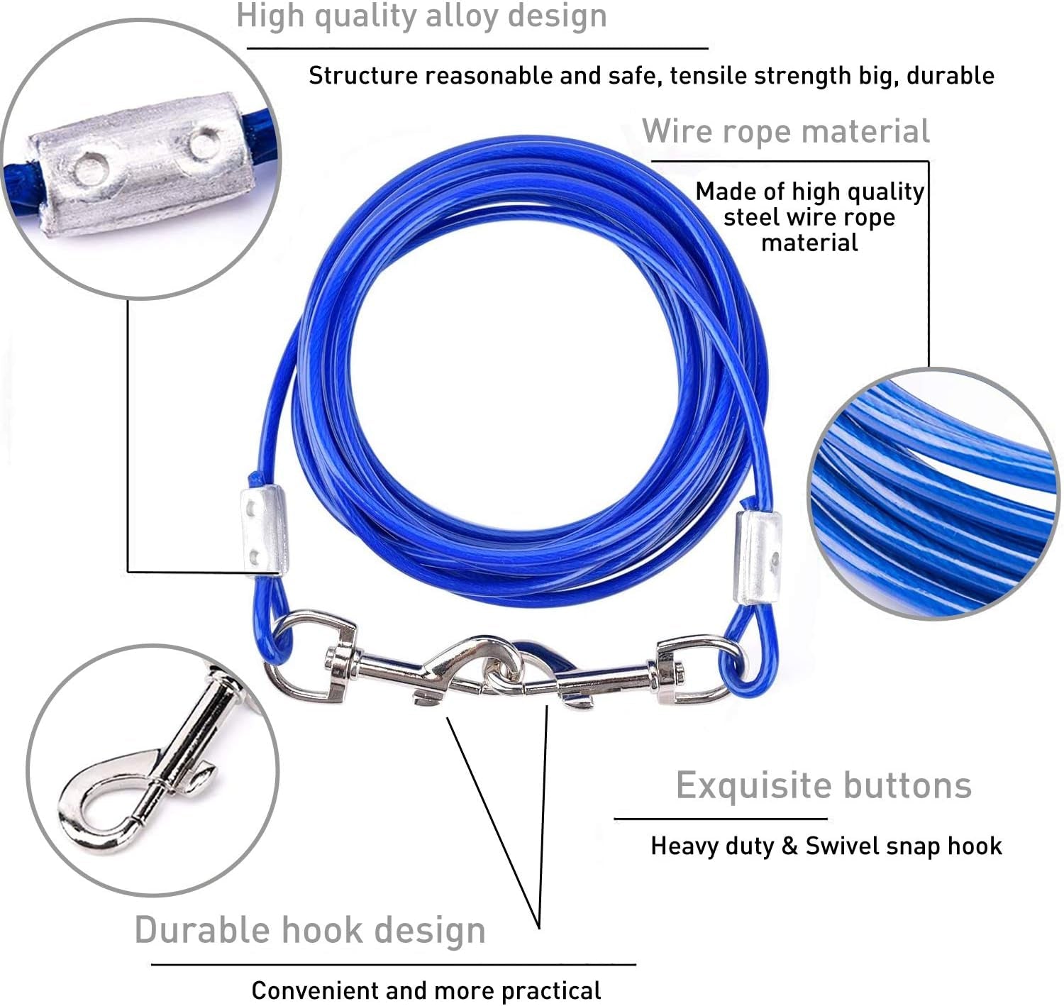 dog-tie-out-cable-and-anti-rust-spiral-stake-30ft-outside-leash-chain-for-camping-and-yard-16-heavy-duty-for-medium-large-dogs-up-to-125-lbs-30ft-blue