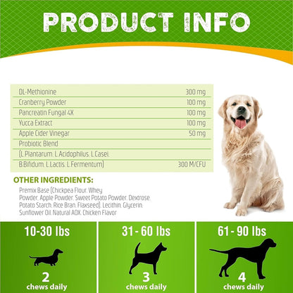FURALAND Grass Burn Spot Chews for Dogs - Dog Pee Lawn Spot Saver Caused by Dog Urine - Grass Treatment Rocks - Dl-Methionine + Digestive Enzymes - Dog Urine Neutralizer for Lawn - Soft Treats6