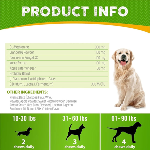 FURALAND Grass Burn Spot Chews for Dogs - Dog Pee Lawn Spot Saver Caused by Dog Urine - Grass Treatment Rocks - Dl-Methionine + Digestive Enzymes - Dog Urine Neutralizer for Lawn - Soft Treats6