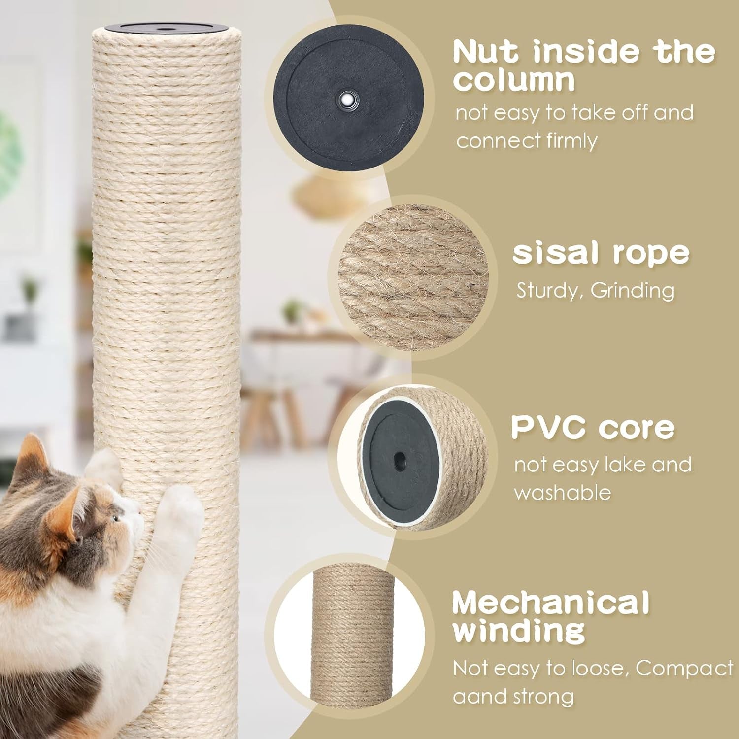 6-pack-cat-scratching-post-replacement-white-hemp-rope-refill-scratching-post-cat-tree-diy-spare-cat-scratcher-large-cat-tower-refurbishment-for-indoor-cats-with-m8-screws-3-5-x-15-8-inches