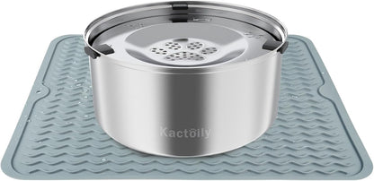 Kactoily 3L/101Oz Large Capacity Dog Water Bowl Stainless Steel No Spill Dog Bowls Slow Drinking Dog Water Feeder Dispenser7