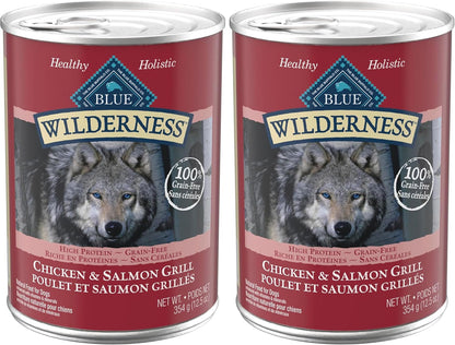 Blue Buffalo Wilderness Grain Free Adult Wet Dog Food, Beef & Chicken Grill, 32G Protein per Can, 12.5 Oz. Can (Pack of 12)22