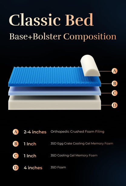 NOAH & PAW Large Dog Bed, 35X25X8.7 Inch, Orthopedic Dog Beds, Eggshell Memory Foam Infused with Cooling Gel, Water Resistant, Machine Washable, Includes Inner Cover (Velvet Collection)4