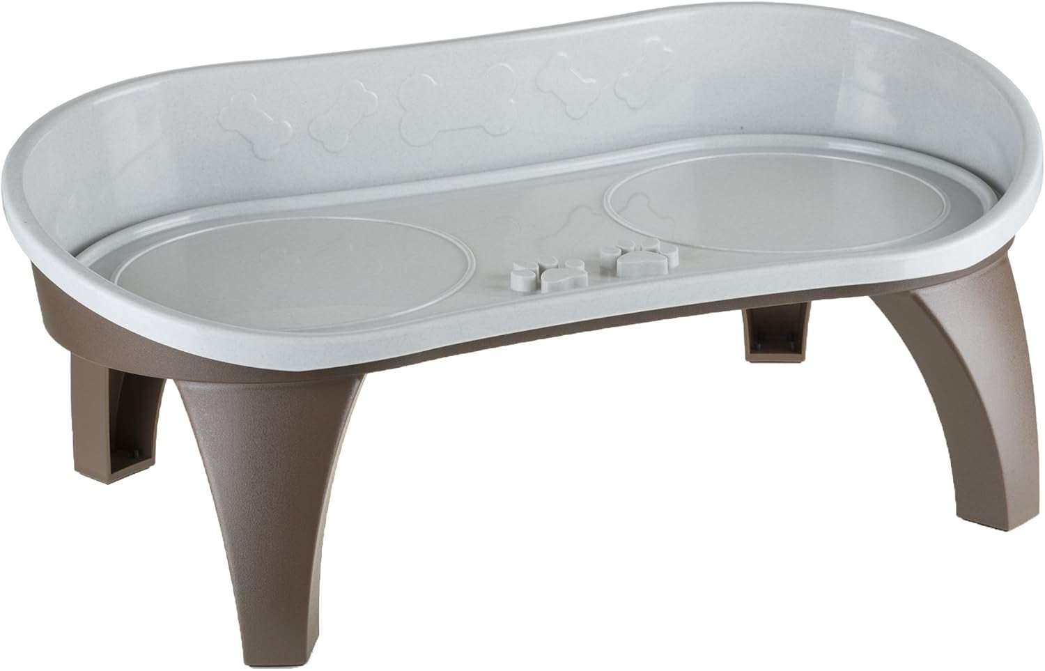 elevated-pet-feeding-tray-21-x-11-x-8-5-raised-dog-bowl-stand-with-splash-guard-and-non-skid-feet-comfortable-mealtime-for-dogs-and-cats-by-petmaker-brown-gray