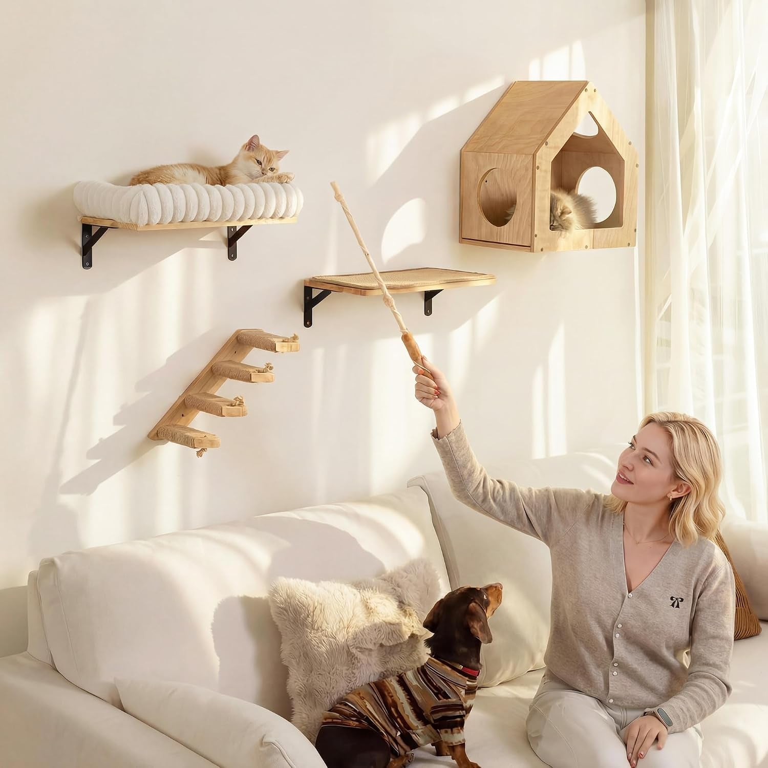 fukumaru-cat-wall-shelves-17-x-10-inch-soft-cushion-solid-rubber-wood-floating-shelf-with-upgraded-installation-kitten-wall-furniture-for-sleeping-playing-and-scratching